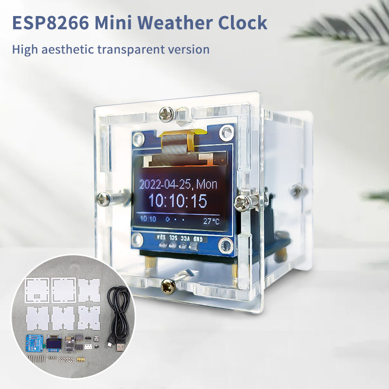 Diy Electronics For Beginners - ESP8266 Mini Weather Clock Kit DIY
