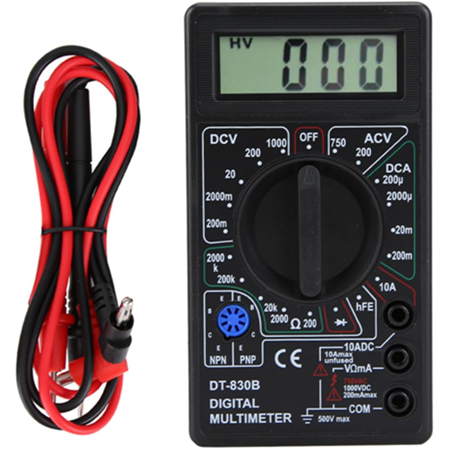Multimeter Digital - Digital Multimeter, DT-830B Multifunctional Portable LCD