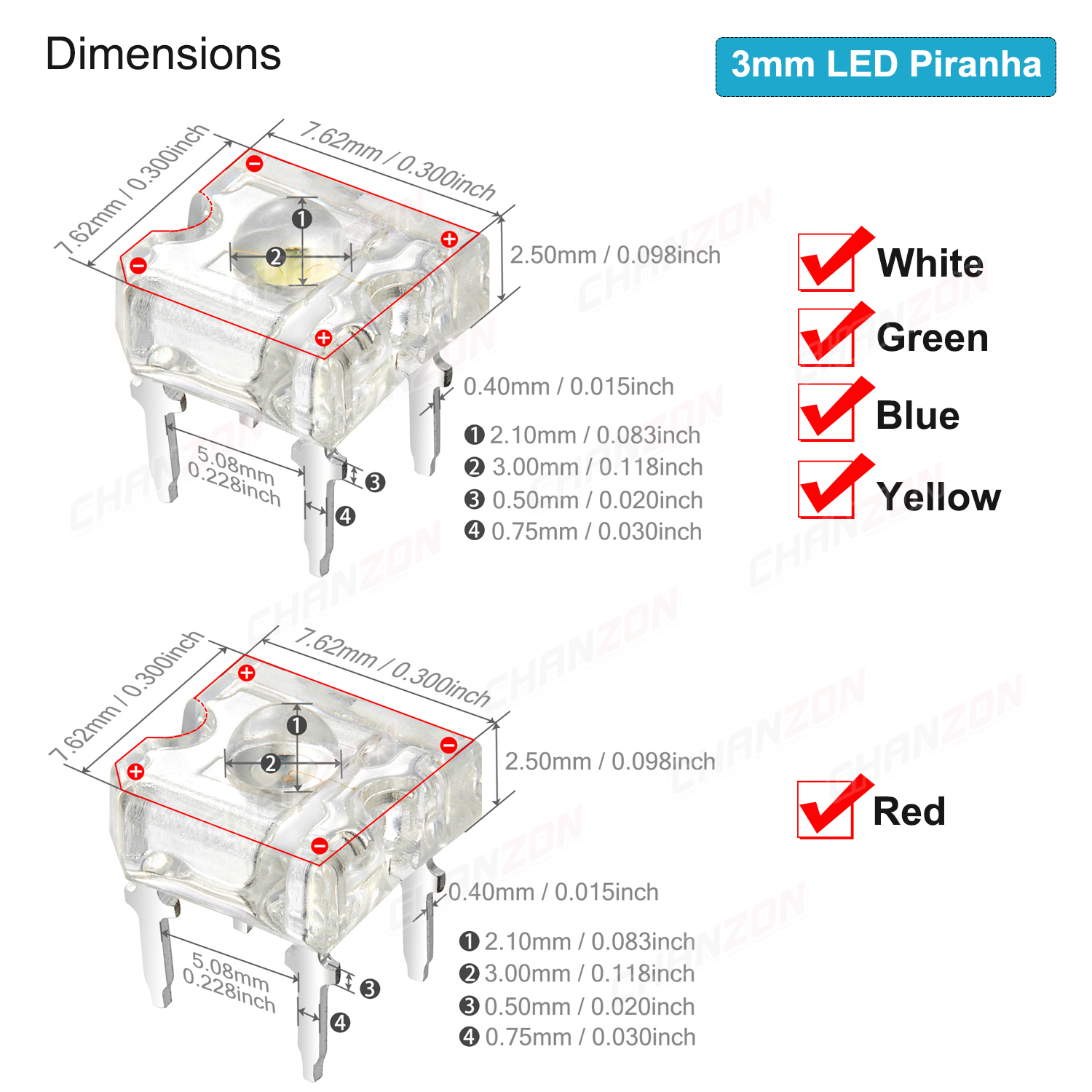 100Pcs 3mm 5mm Led Diode Piran - Diy Electronics Flux 리뷰 및 가격