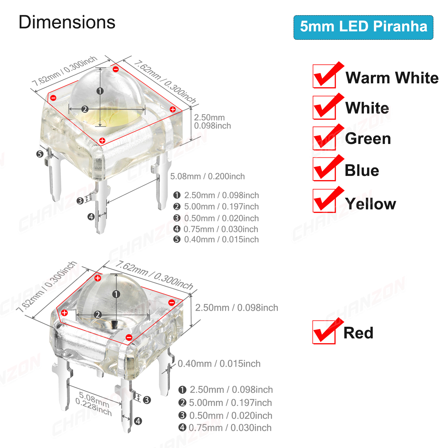 100Pcs 3mm 5mm Led Diode Piran - Diy Electronics Flux 리뷰 및 가격