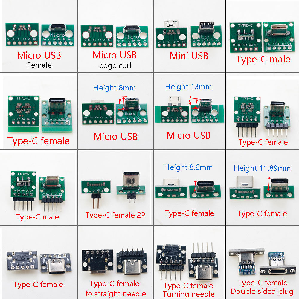 Micro Mini USB Type C 2Pin USB - Male Female Header Pin 리뷰 및 가격