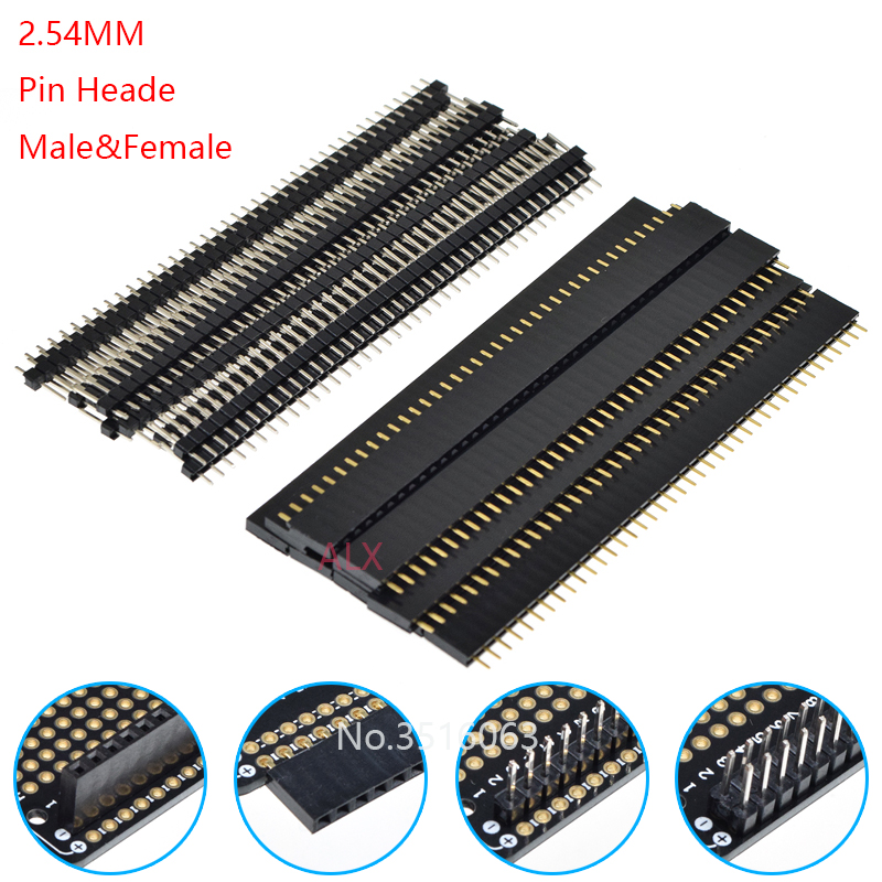 5/10Pcs 2.54mm 40 Pin 1x40 2X4 - Male Female Header Pin 리뷰 및 가격