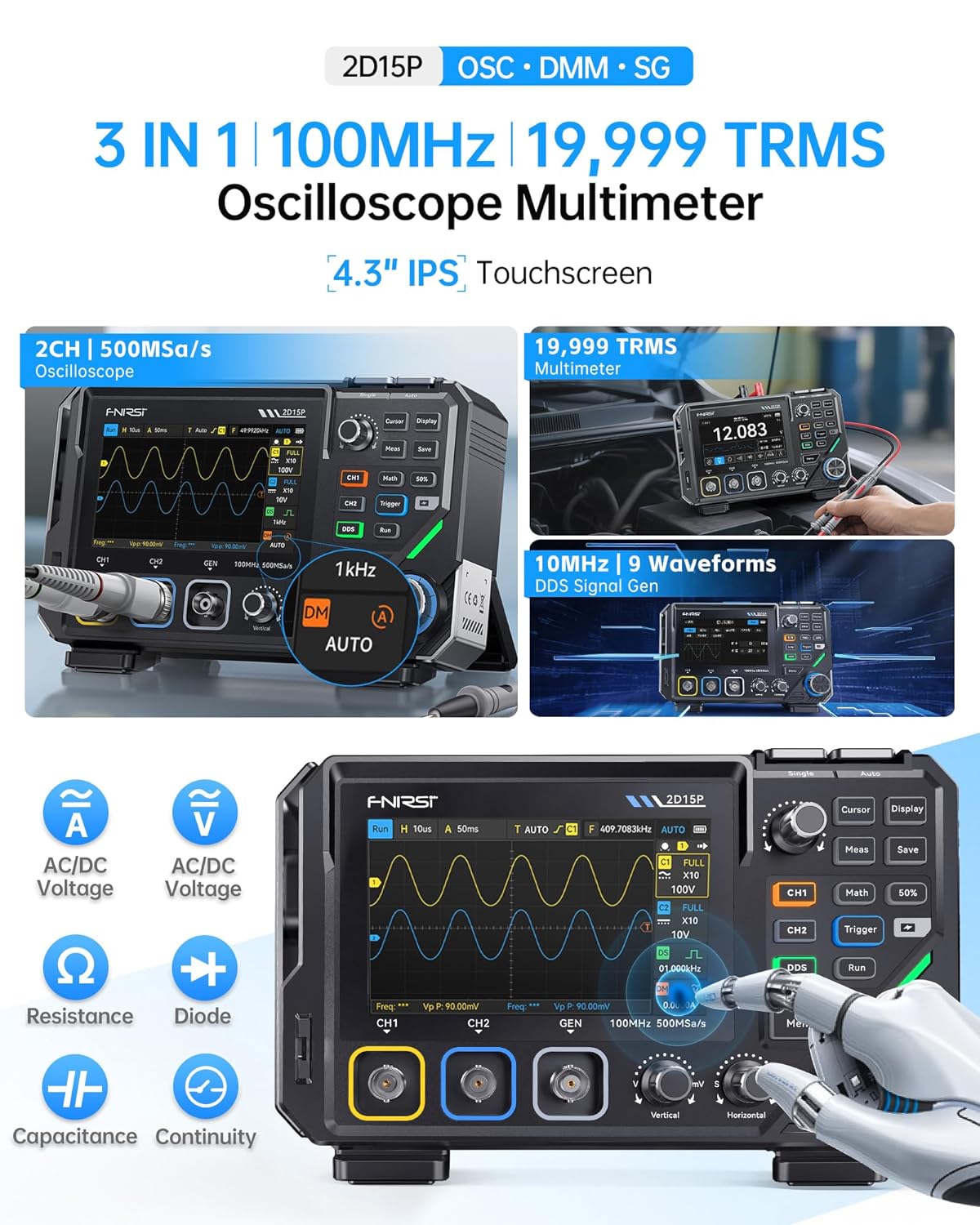 100MHz 3-in-1 Digital Oscillos - Multimeter Digital 리뷰 및 가격