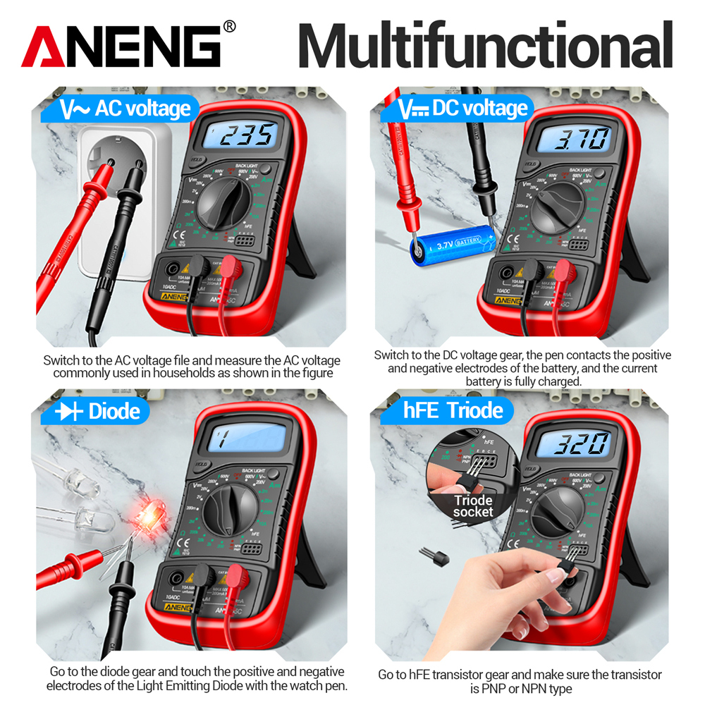 Multimeter hFE Triode Test  AN - Multimeter Digital 리뷰 및 가격
