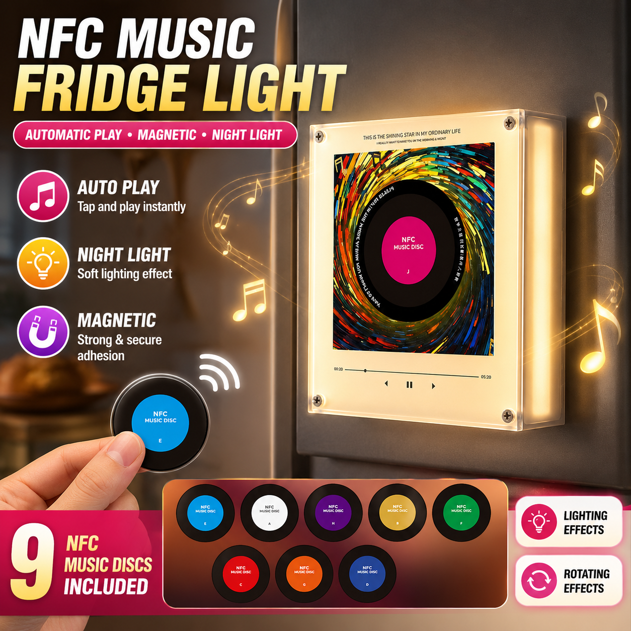 NFC Music Fridge Magnet Light  - Diy Electronics Audio 리뷰 및 가격